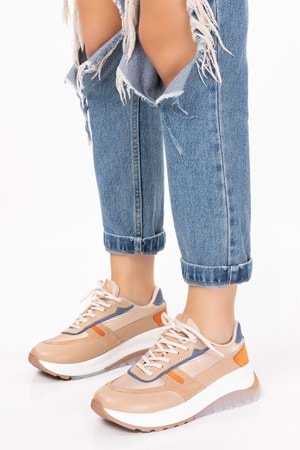 Gondol Sneakers Renkli Günlük Spor Ayakkabı mrs.59119 - Nude - 40
