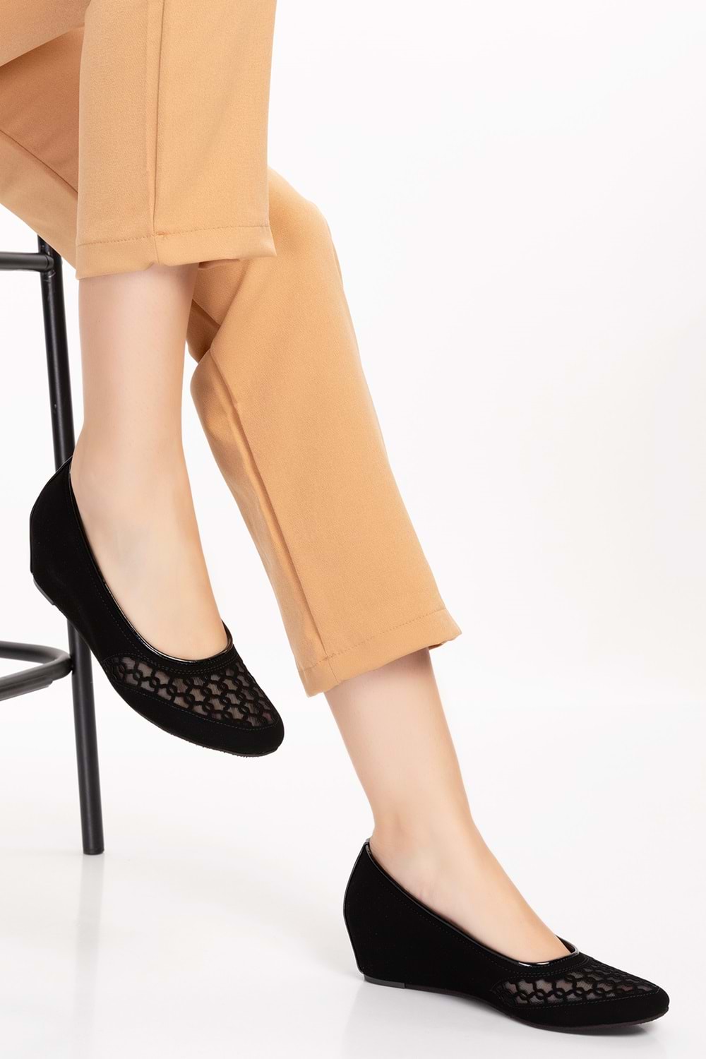 Gondol Transparan Ayrıntılı Ev Ayakkabı Siyah 35 dmr.195