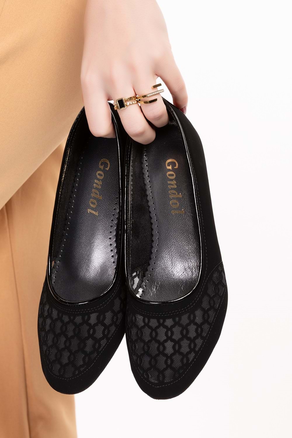 Gondol Transparan Ayrıntılı Ev Ayakkabı Siyah 35 dmr.195