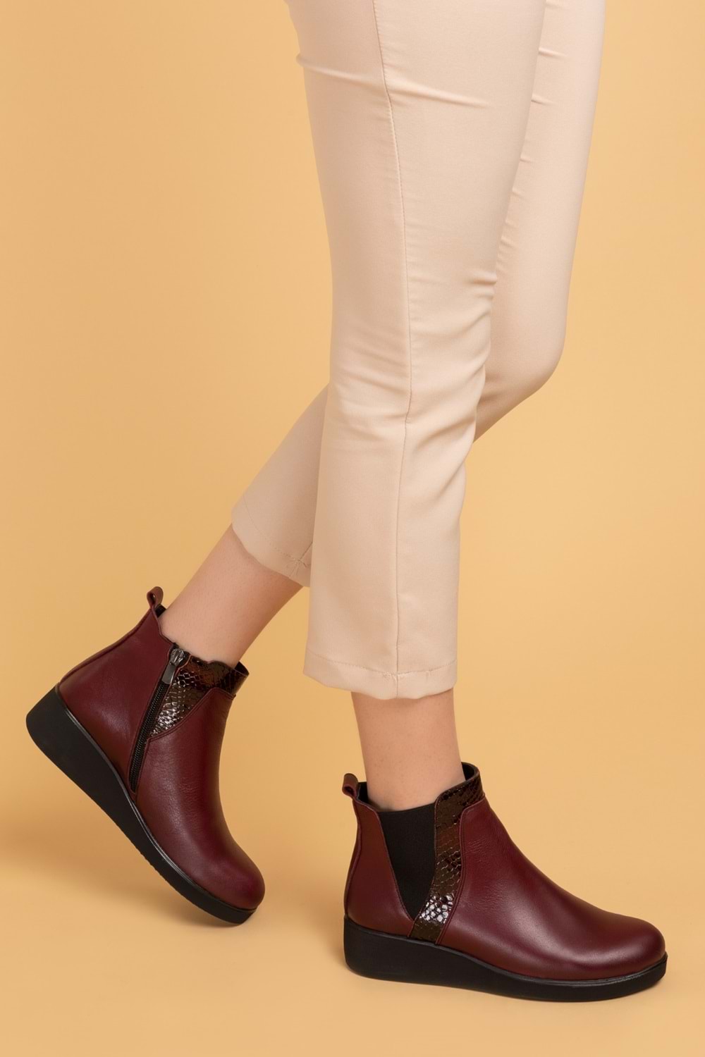 Gondol Hakiki Deri Anatomik Taban Bot Bordo 38 esfa.19902