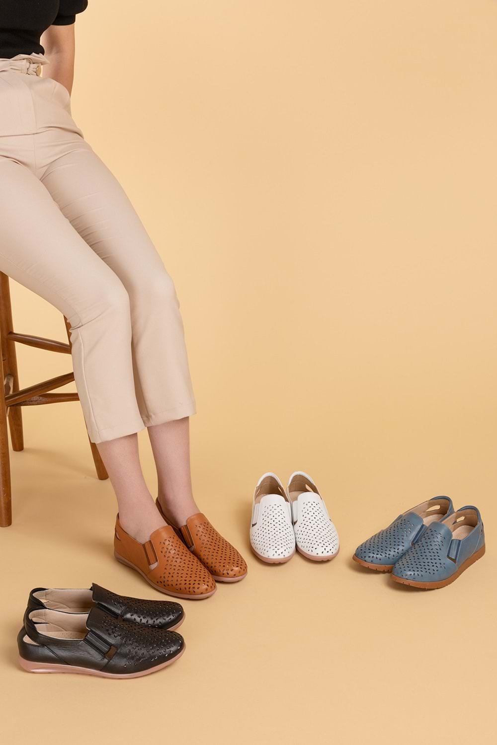 Gondol Hakiki Deri Ortopedik Taban Günlük Ayakkabı Beyaz 38 esfa.152y