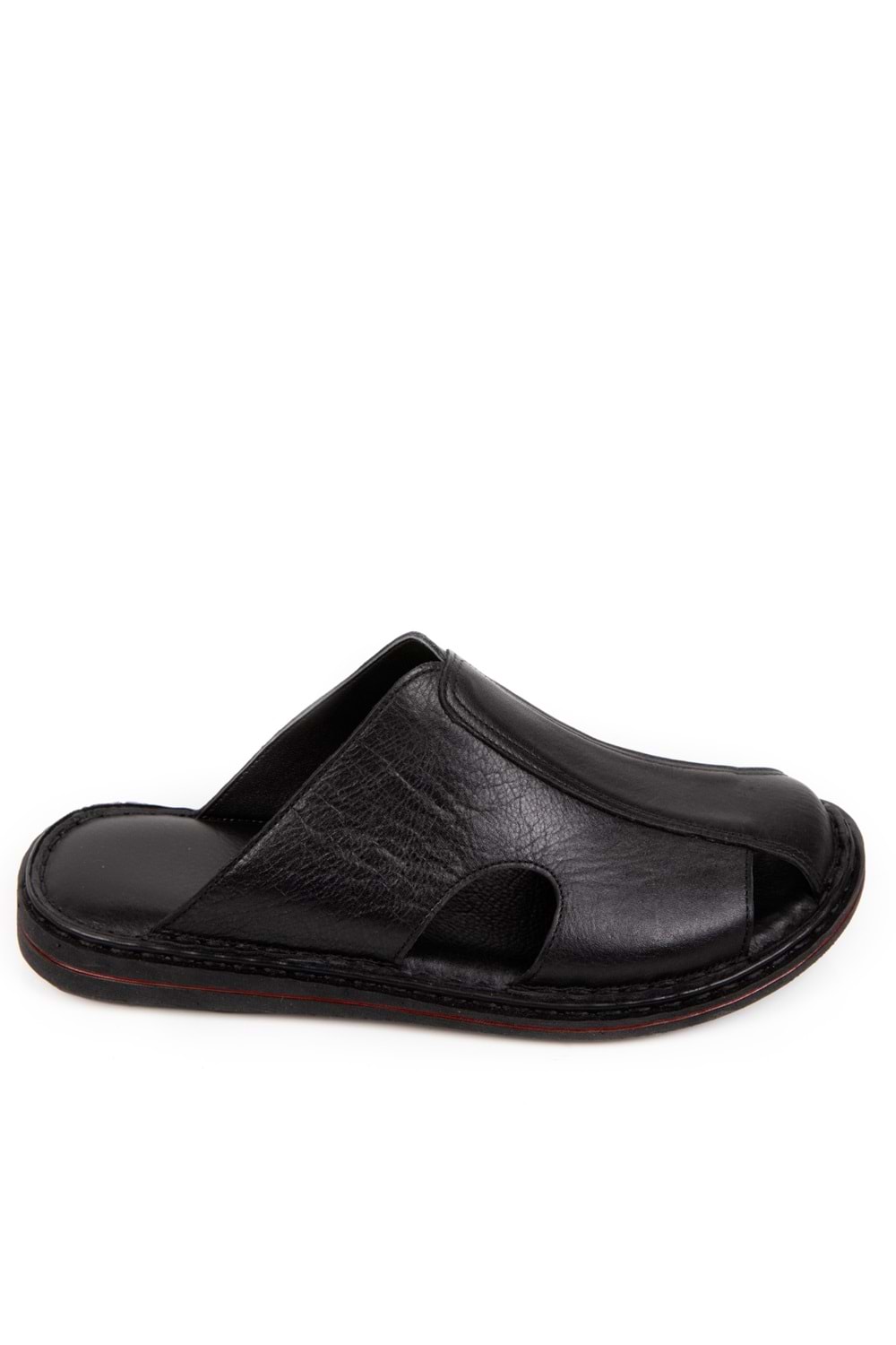 Gondol Hakiki Deri Önü Kapalı Yumusak Taban Terlik kml.103 - Siyah - 45