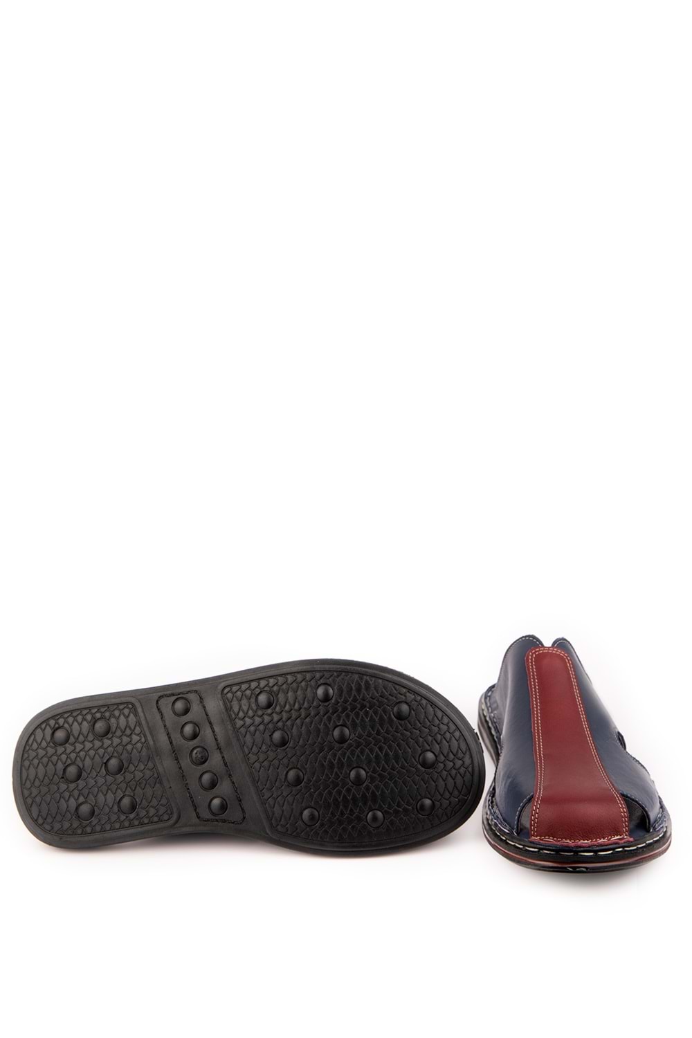 Gondol Hakiki Deri Önü Kapalı Yumusak Taban Terlik kml.103 - Lacivert - 42