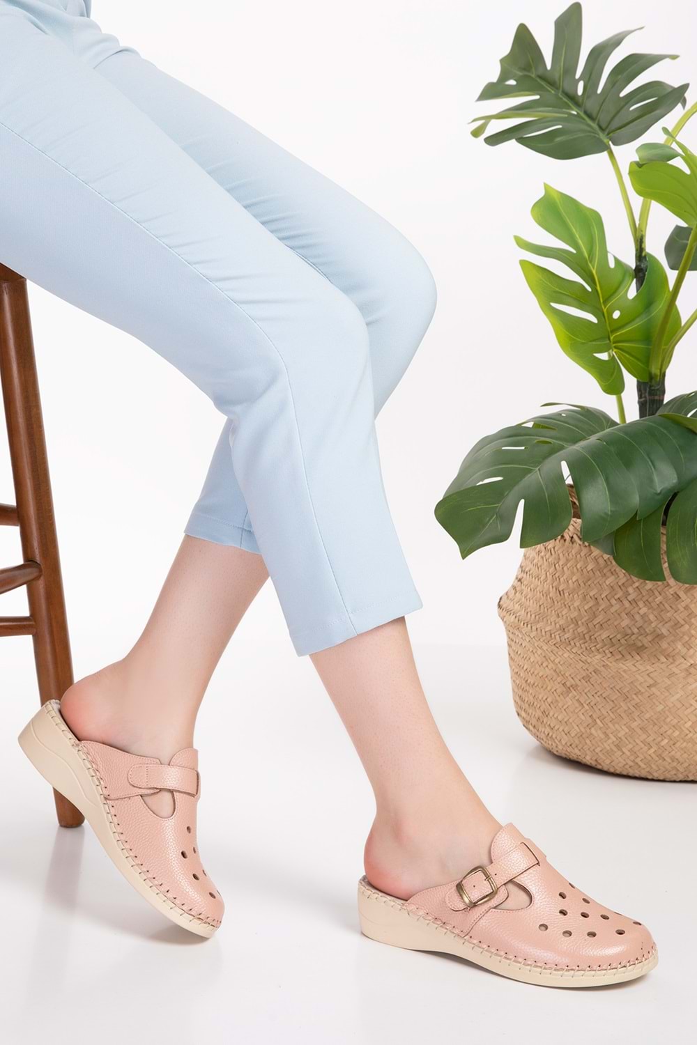 Gondol Ortopedik Deri Sabo Terlik yprk.510 - Pembe - 39