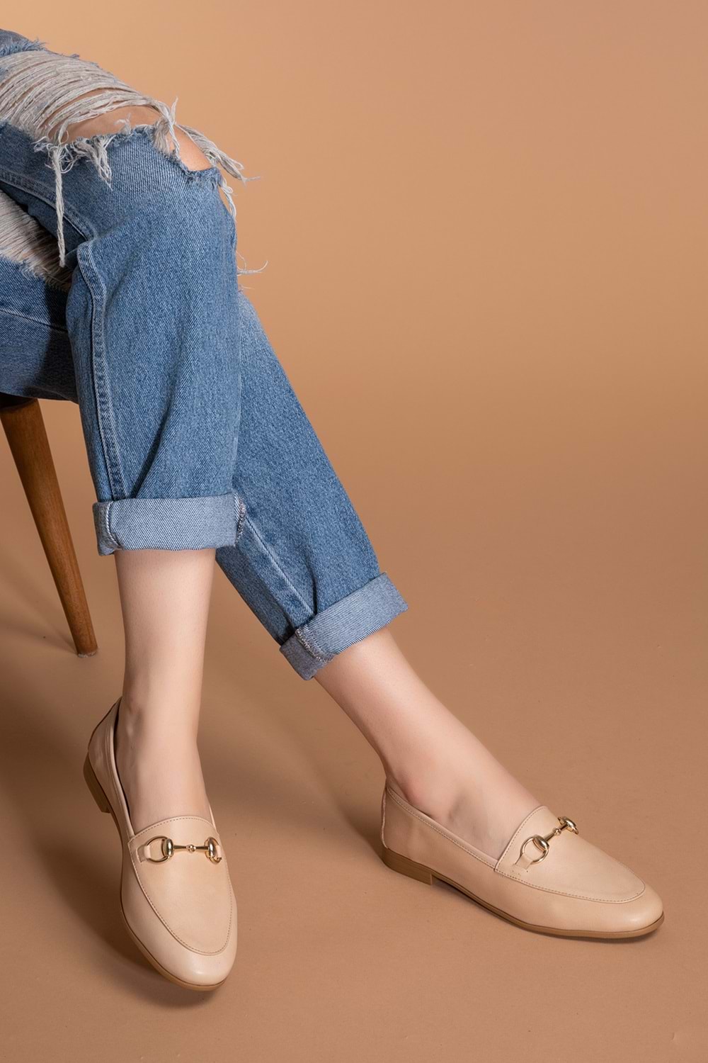 Gondol Hakiki Deri Kadın Babet iz.3501 - Bej - 39