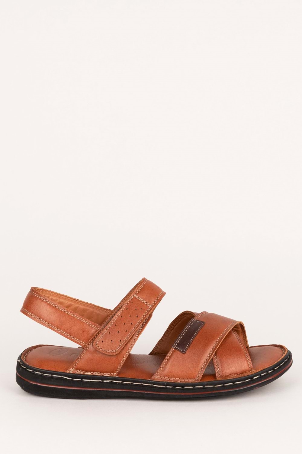 Gondol Hakiki Deri Anatomik Taban Erkek Sandalet kml.119 - Taba - 43