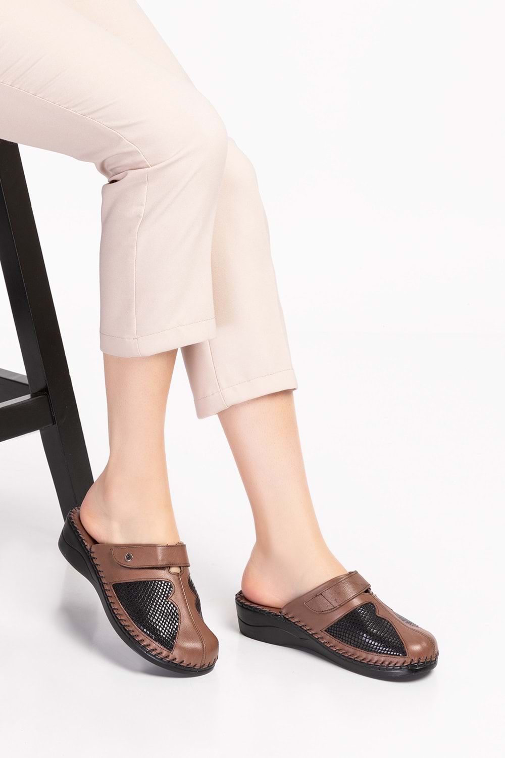 Gondol Hakiki Deri Kemik Çıkıntısına Özel Terlik-yprk.511 - Kahverengi - 37