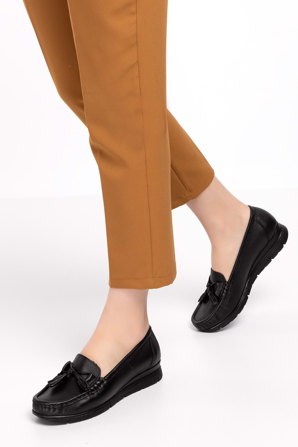 Gondol Hakiki Deri Günlük Rahat Loafer Ayakkabı pyt.1200 - Siyah Cilt - 37