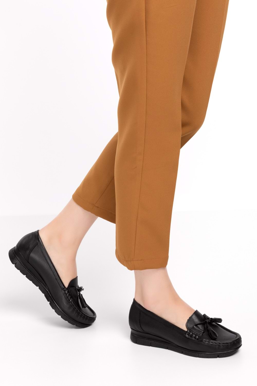 Gondol Hakiki Deri Günlük Rahat Loafer Ayakkabı pyt.1200 - Siyah Cilt - 37