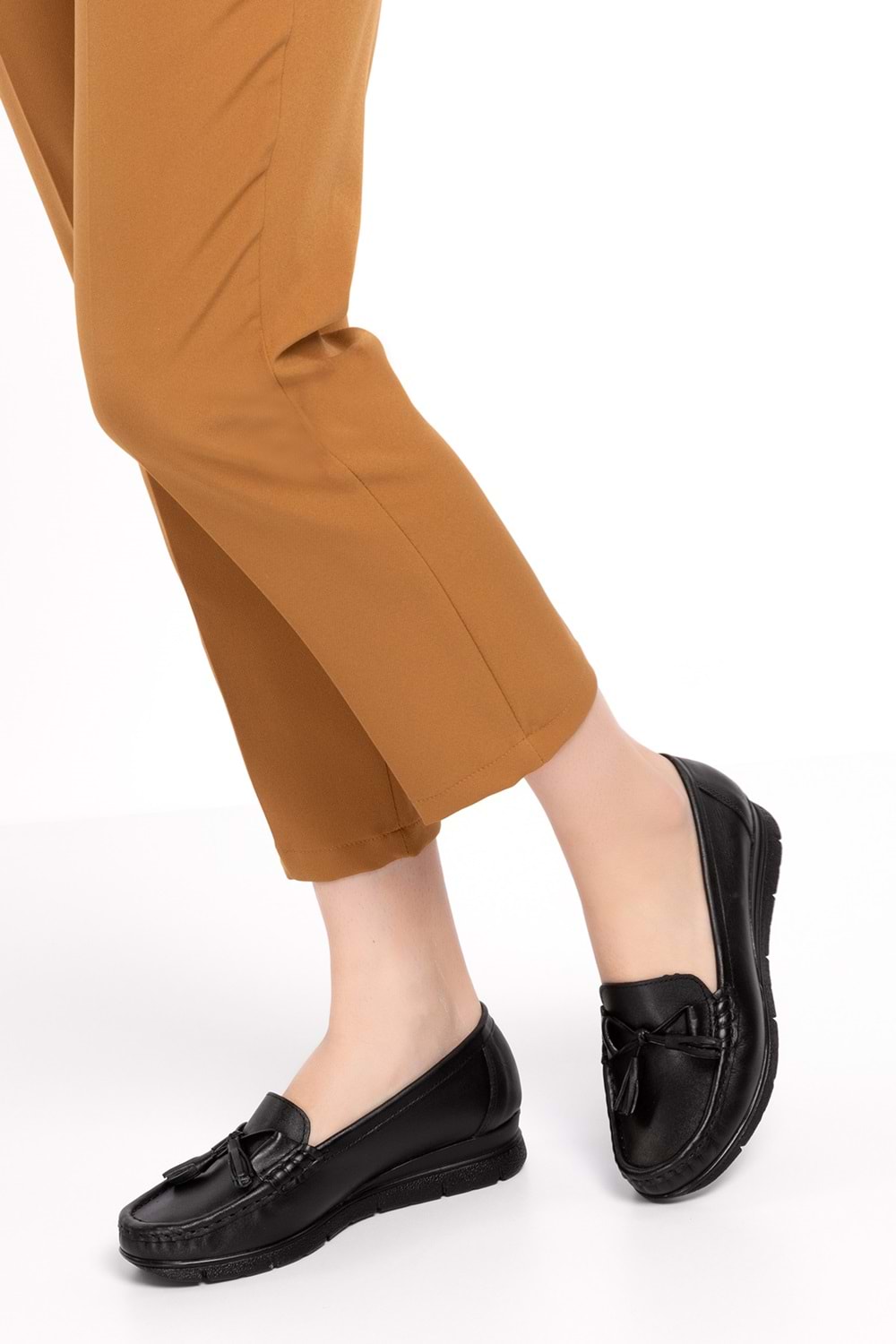 Gondol Hakiki Deri Günlük Rahat Loafer Ayakkabı pyt.1200 - Siyah Cilt - 37