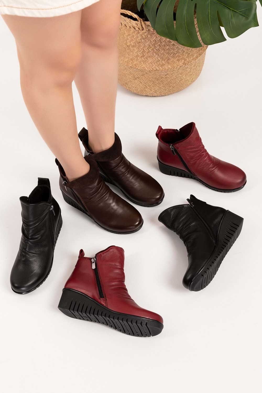 Gondol Kadın Hakiki Deri Kaymaz Dolgu Topuk Taban esfa.2003 - Bordo - 37