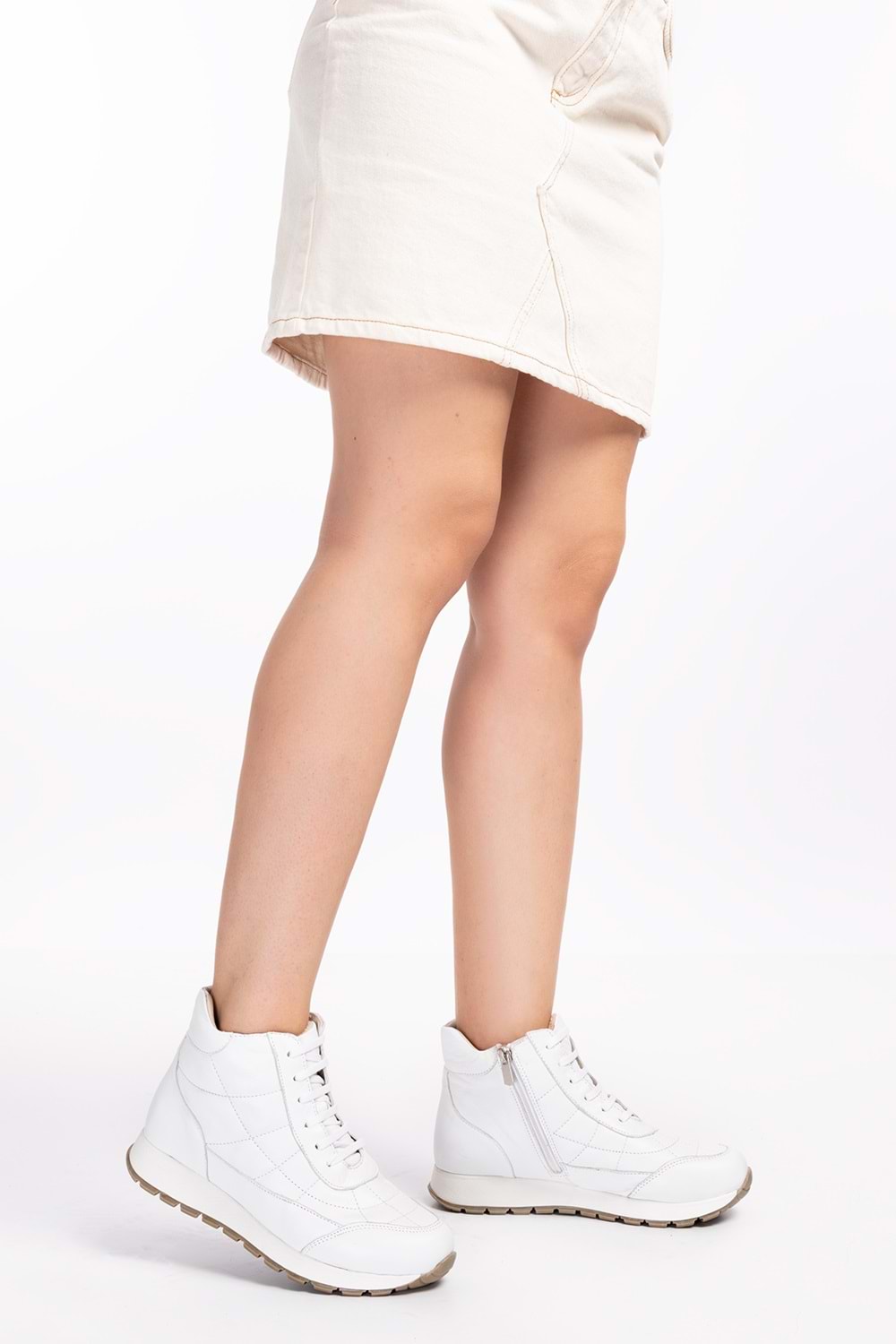 Gondol Içi Dışı Hakiki Deri Anatomik Taban Spor Ayakkabı gndl.616 - Beyaz - 37