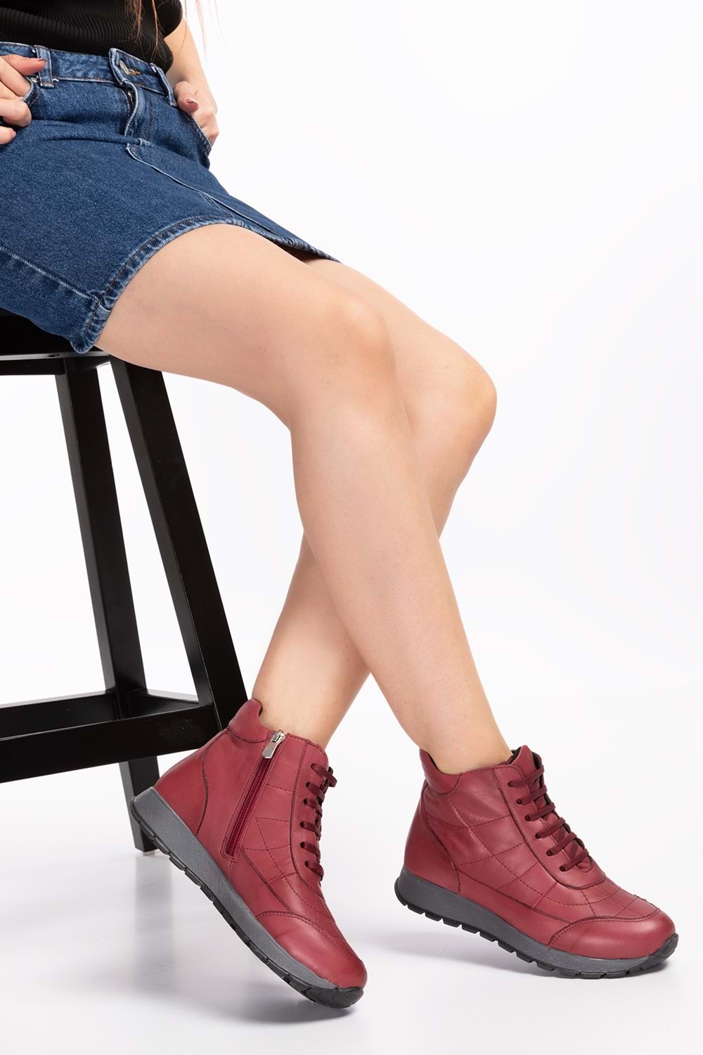 Gondol Içi Dışı Hakiki Deri Anatomik Taban Spor Ayakkabı gndl.616 - Bordo - 36