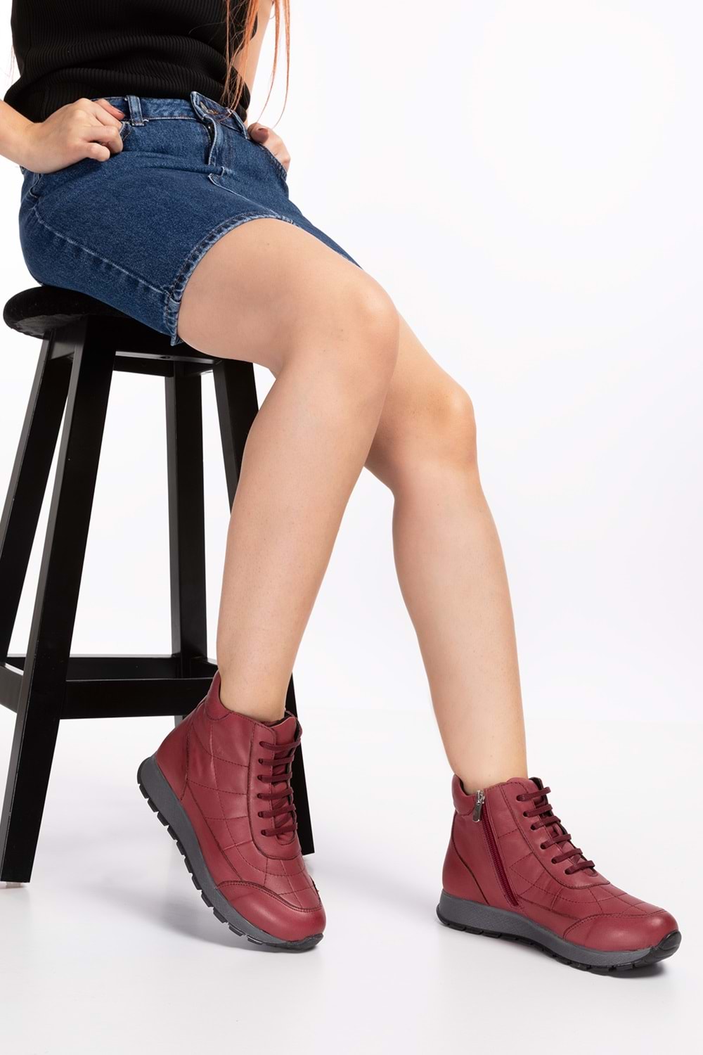 Gondol Içi Dışı Hakiki Deri Anatomik Taban Spor Ayakkabı gndl.616 - Bordo - 36