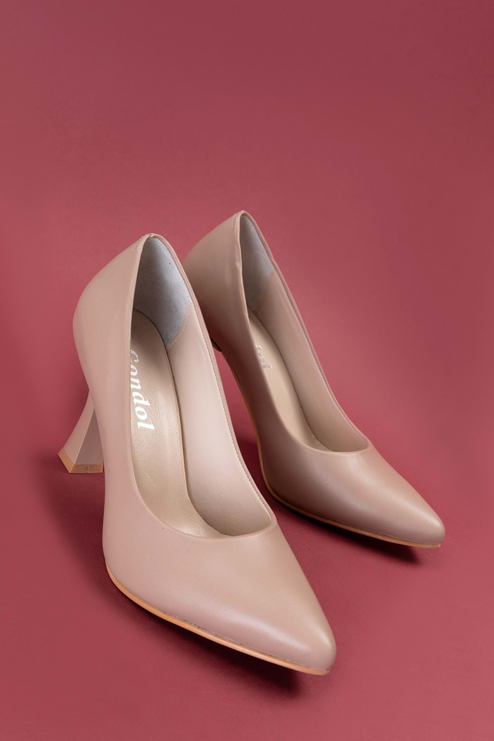 Gondol Kadın Hakiki Deri Stiletto Ayakkabı şhn.861 - Vizon - 41