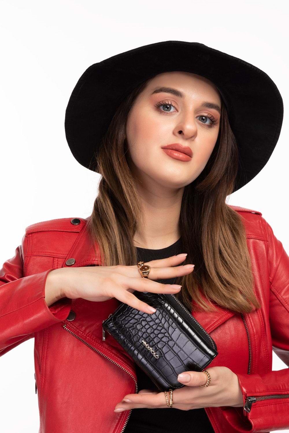 Gondol Hmx Polo Günlük Kullanışlı El Cüzdanı Hmx.165 - Siyah Croco