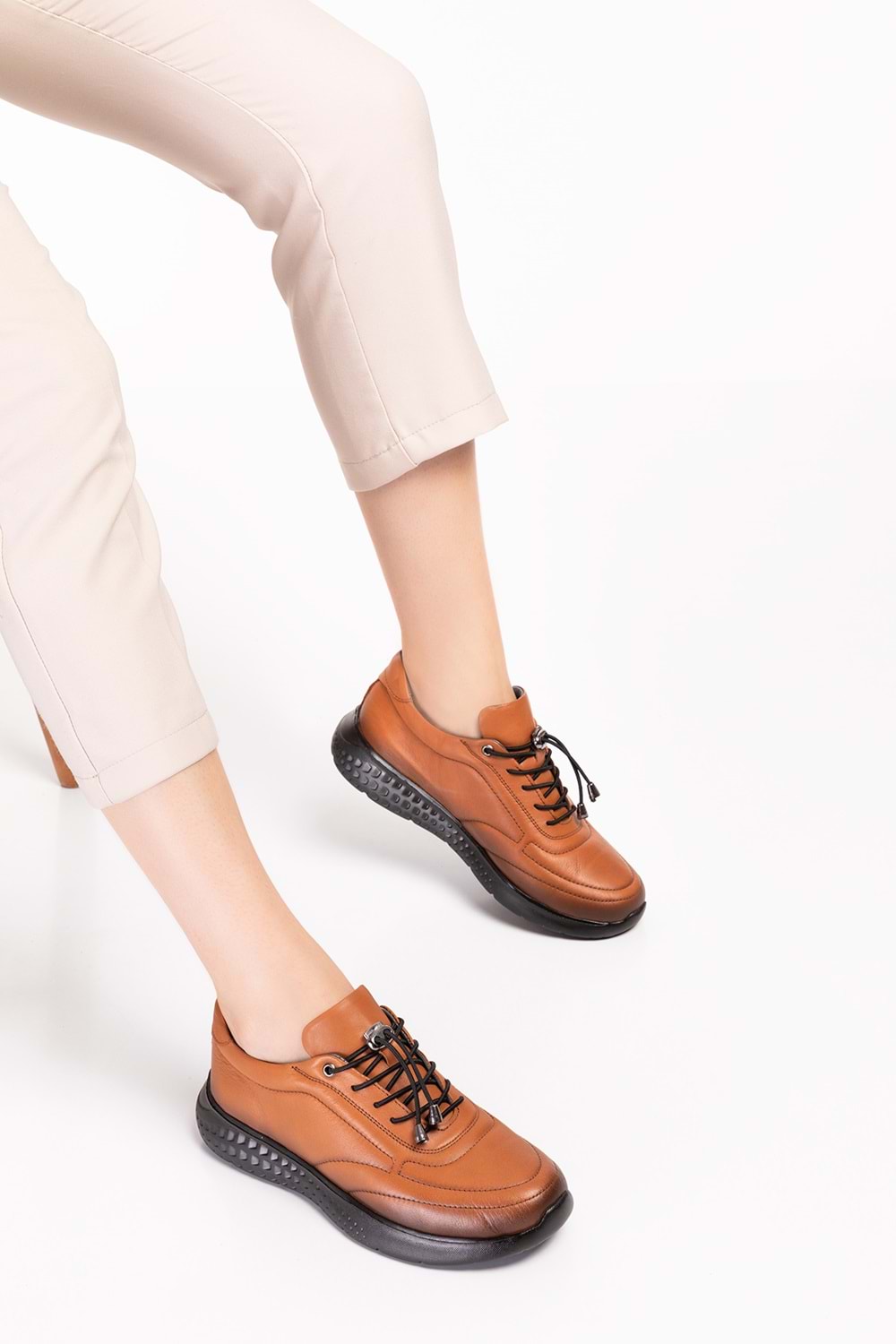 Gondol Içi Dışı Hakiki Deri Faylon Taban Hafif Spor Ayakkabı es.110 - Taba - 36