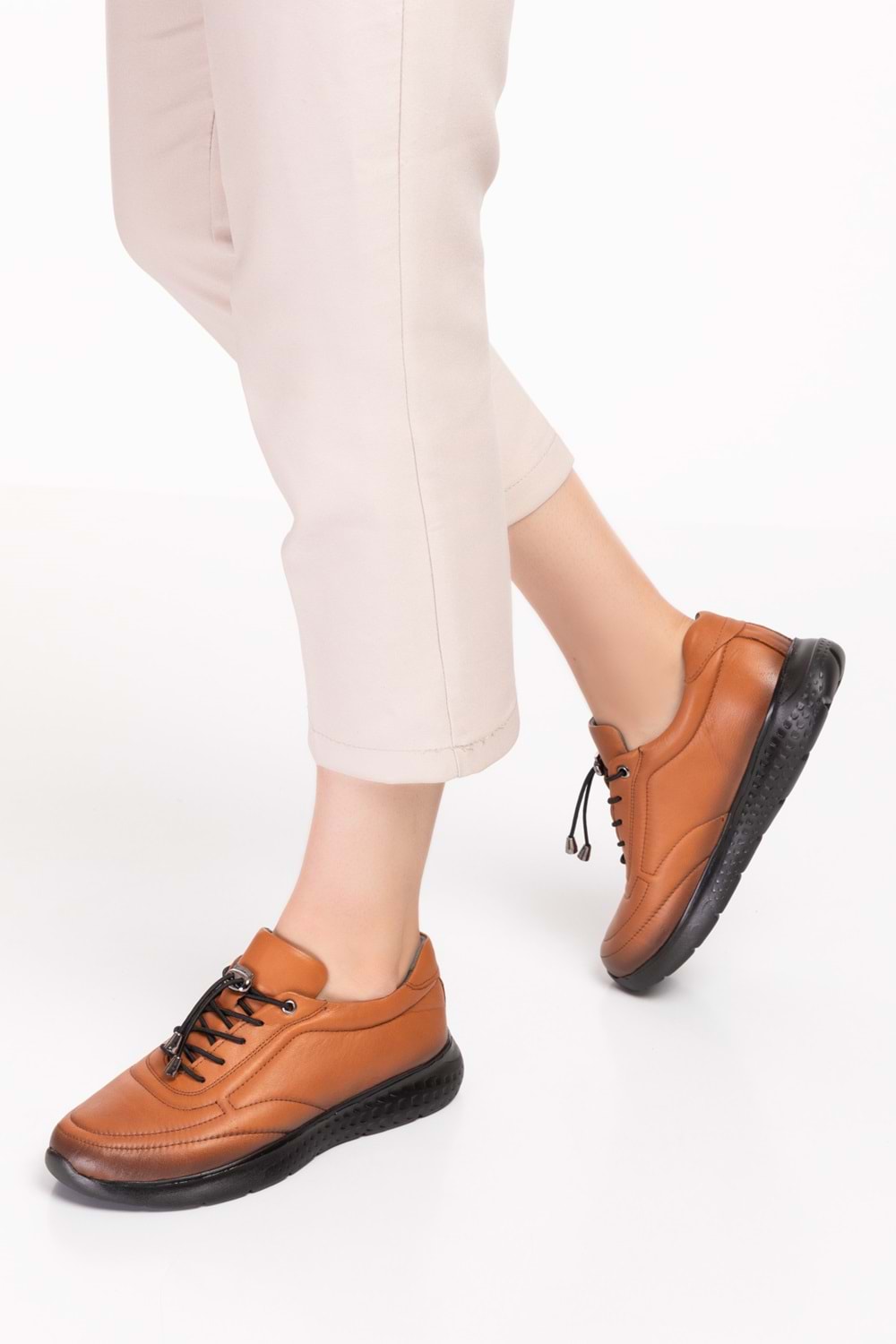 Gondol Içi Dışı Hakiki Deri Faylon Taban Hafif Spor Ayakkabı es.110 - Taba - 36