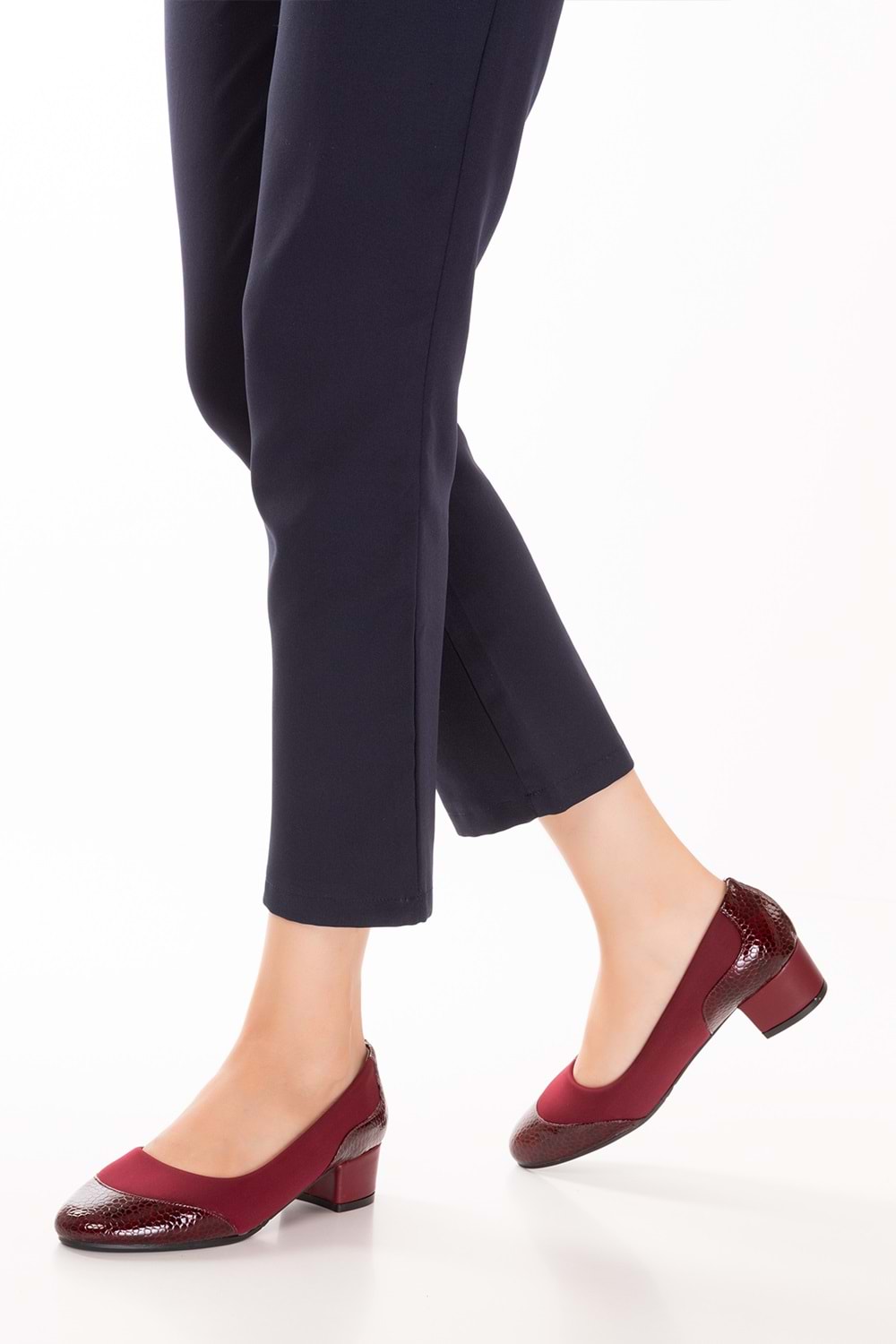 Gondol Hakiki Deri Kısa Topuk Rahat Ayakkabı vdt.39 - Bordo - 35