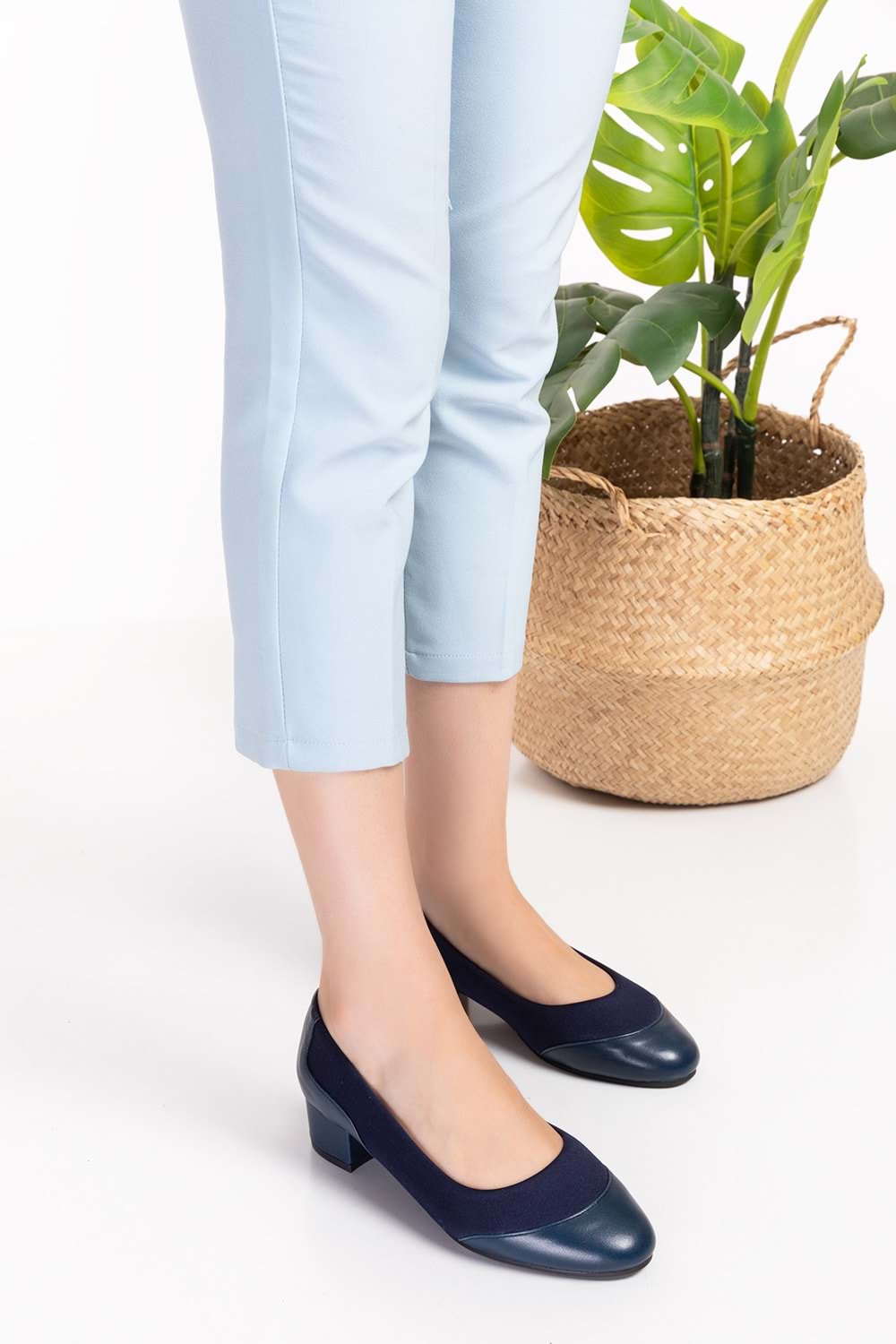 Gondol Hakiki Deri Kısa Topuk Rahat Ayakkabı vdt.39 - Lacivert - 35