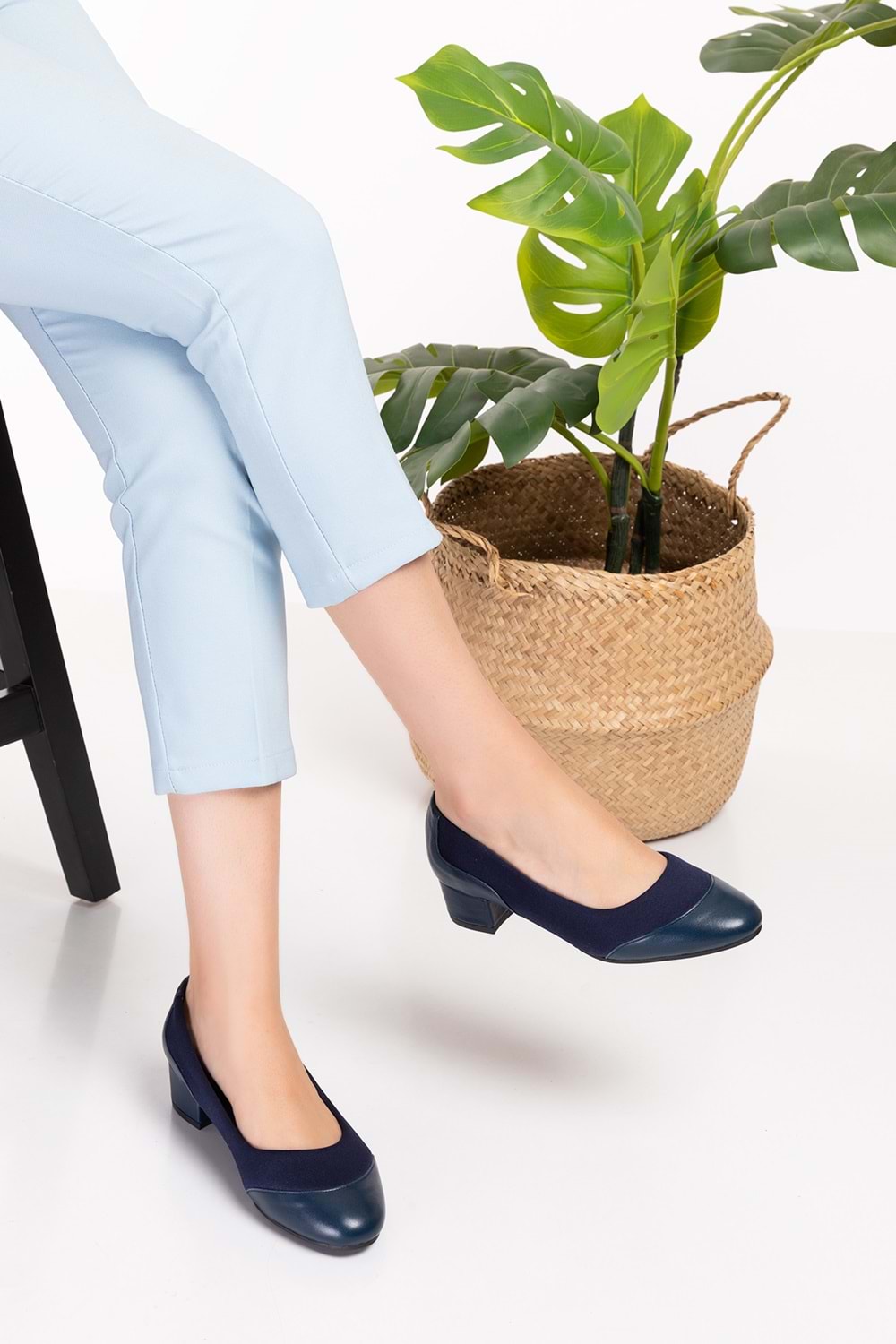 Gondol Hakiki Deri Kısa Topuk Rahat Ayakkabı vdt.39 - Lacivert - 35