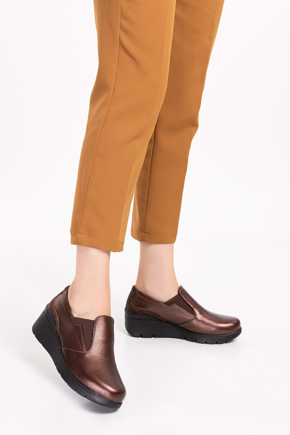 Gondol Hakiki Deri Anatomik Taban Rahat Ayakkabı esfa.4052 - Kahverengi - 42