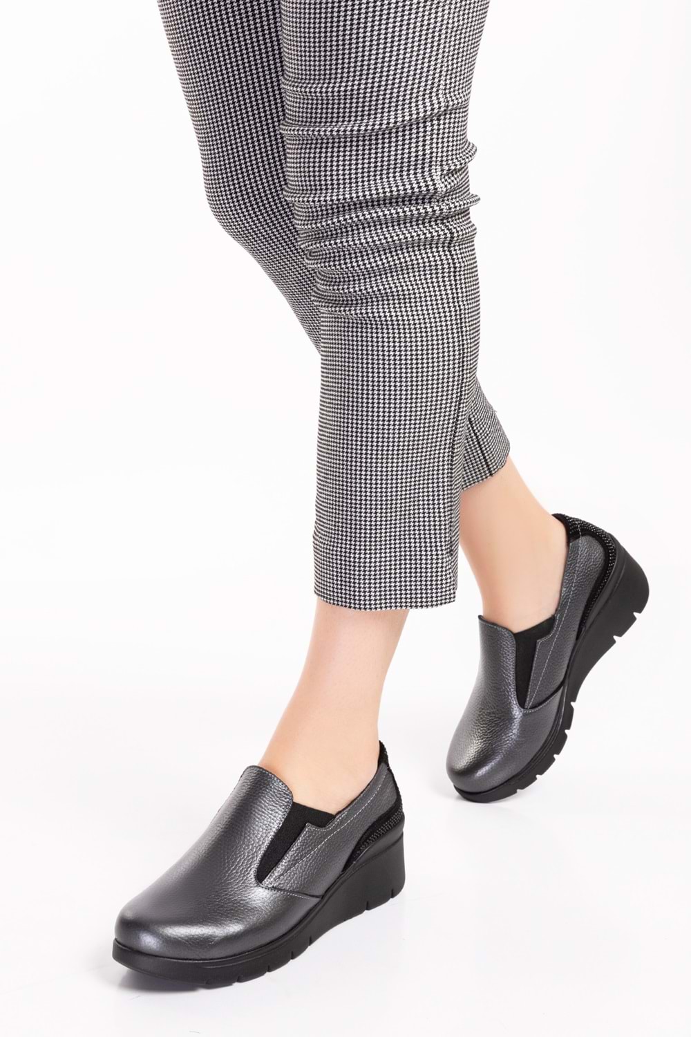 Gondol Hakiki Deri Anatomik Taban Rahat Ayakkabı esfa.4052 - Antrasit - 36