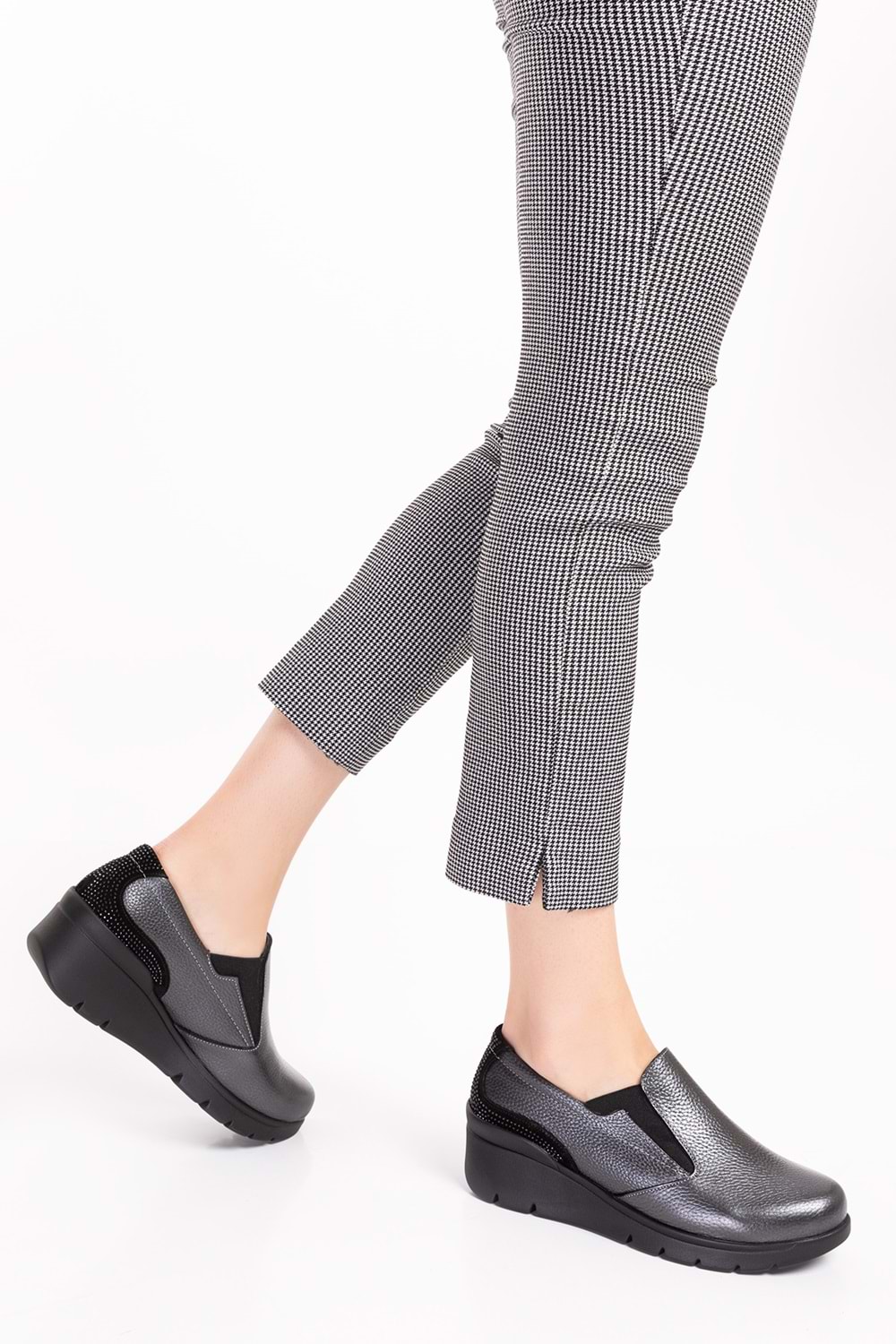 Gondol Hakiki Deri Anatomik Taban Rahat Ayakkabı esfa.4052 - Antrasit - 36