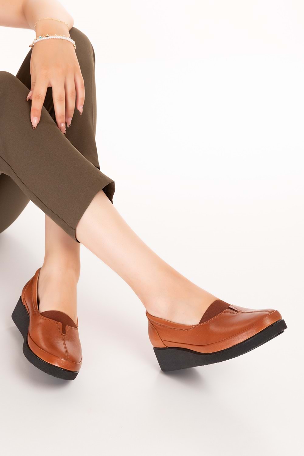 Gondol İçi Dışı Hakiki Deri Yumuşak Dokulu Günlük Ayakkabı ndr.101 - Taba - 37