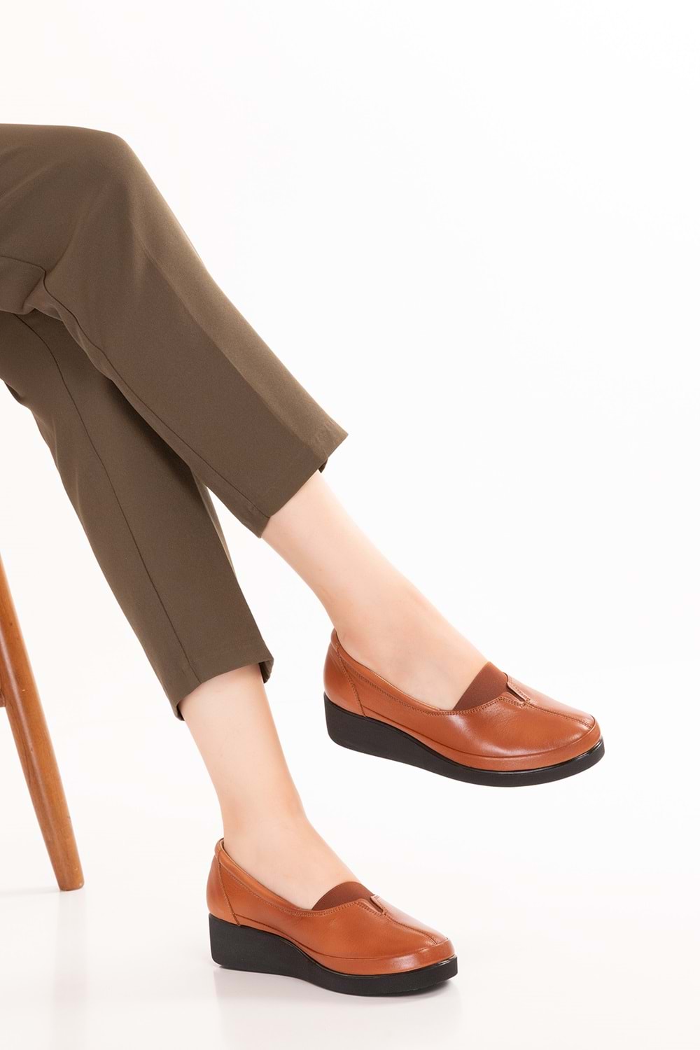 Gondol İçi Dışı Hakiki Deri Yumuşak Dokulu Günlük Ayakkabı ndr.101 - Taba - 37