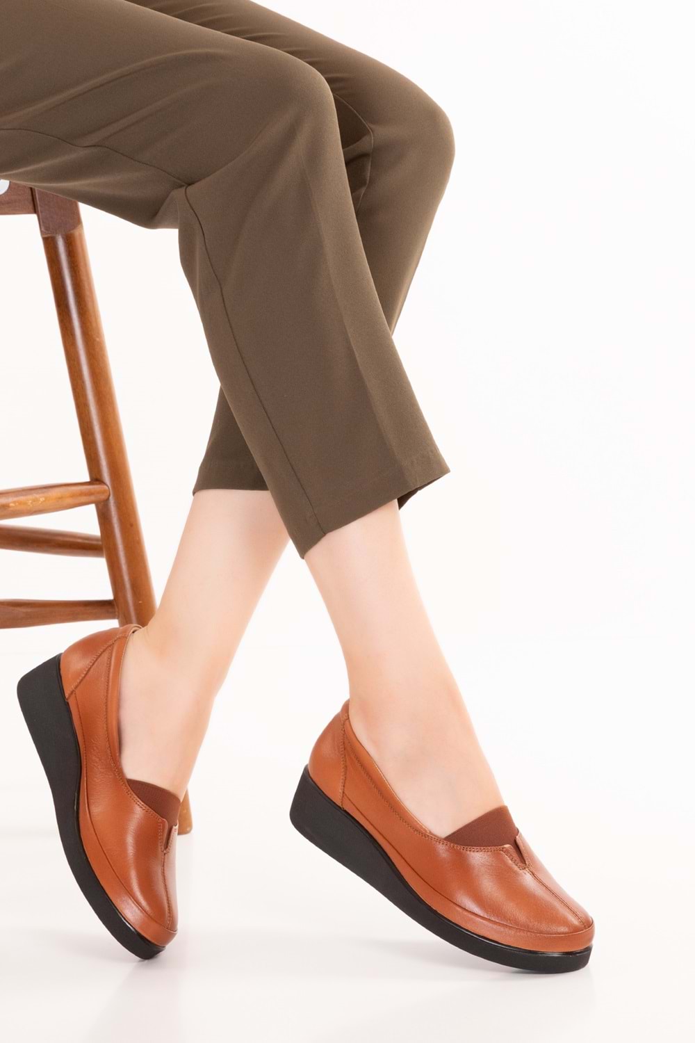 Gondol İçi Dışı Hakiki Deri Yumuşak Dokulu Günlük Ayakkabı ndr.101 - Taba - 37