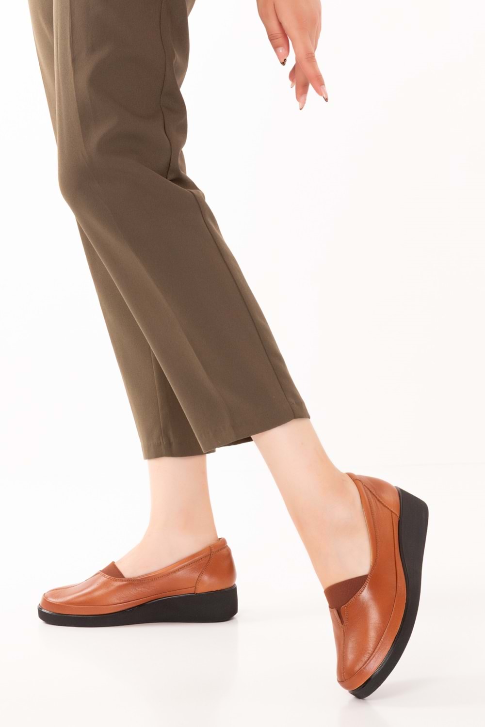 Gondol İçi Dışı Hakiki Deri Yumuşak Dokulu Günlük Ayakkabı ndr.101 - Taba - 37