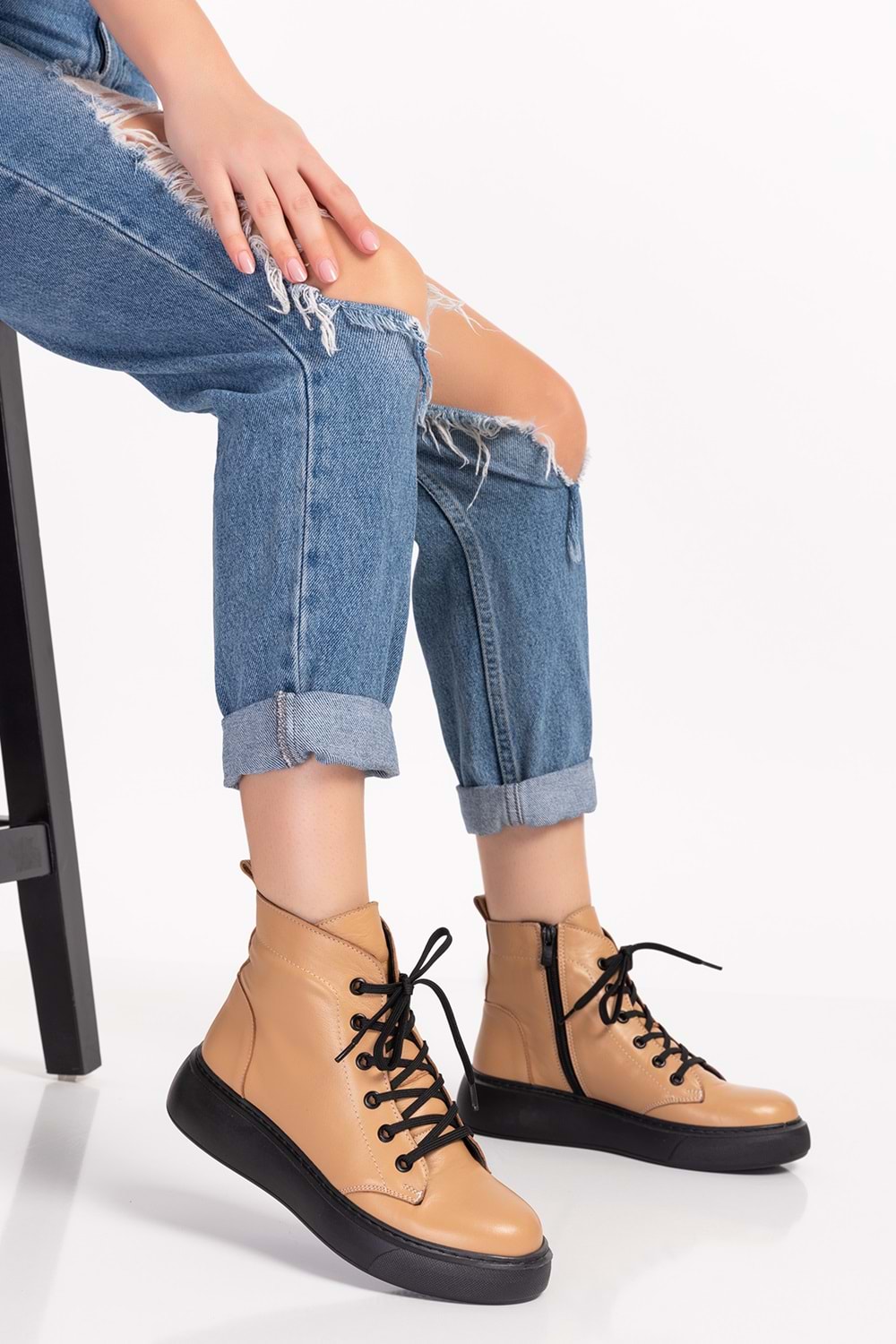 Gondol Içi Dışı Hakiki Deri Anatomik Taban Bot gap.15500 - Nude - 37