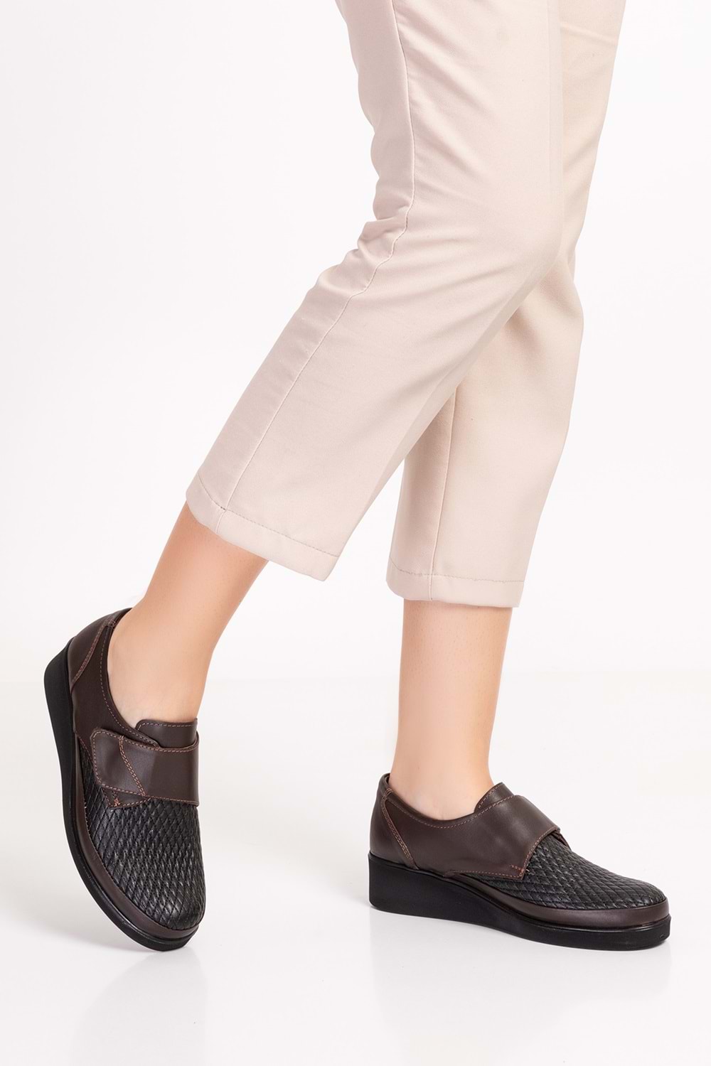 Gondol Hakiki Deri Strech Ortopedik Ayakkabı esp.750 - Kahverengi - 41