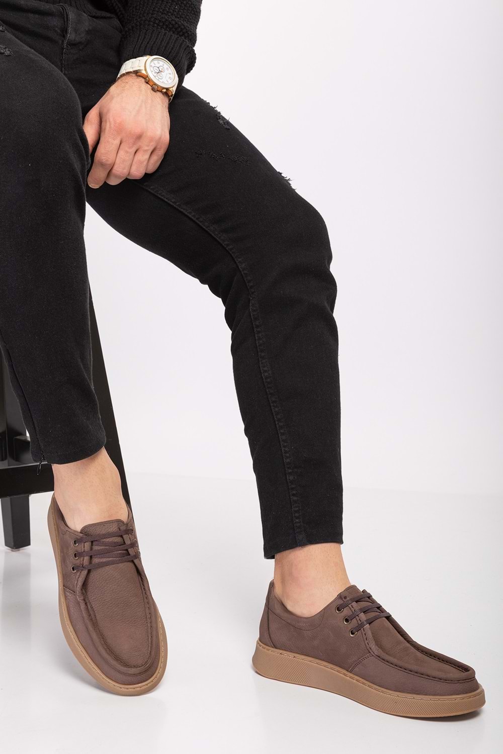 Gondol Hakiki Deri Erkek Loafer Ayakkabı src.810 - Vizon Nubuk - 40