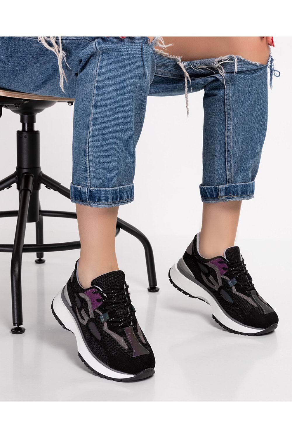 Gondol Sneakers Renkli Günlük Spor Ayakkabı mrs.6633 - Siyah - 35