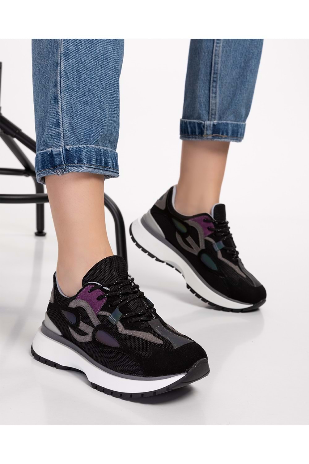 Gondol Sneakers Renkli Günlük Spor Ayakkabı mrs.6633 - Siyah - 35