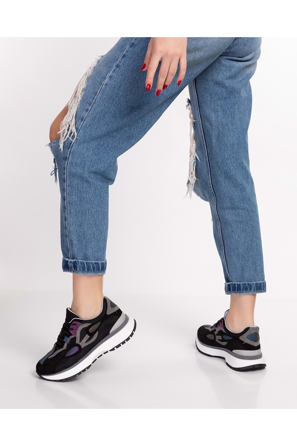 Gondol Sneakers Renkli Günlük Spor Ayakkabı mrs.6633 - Siyah - 35