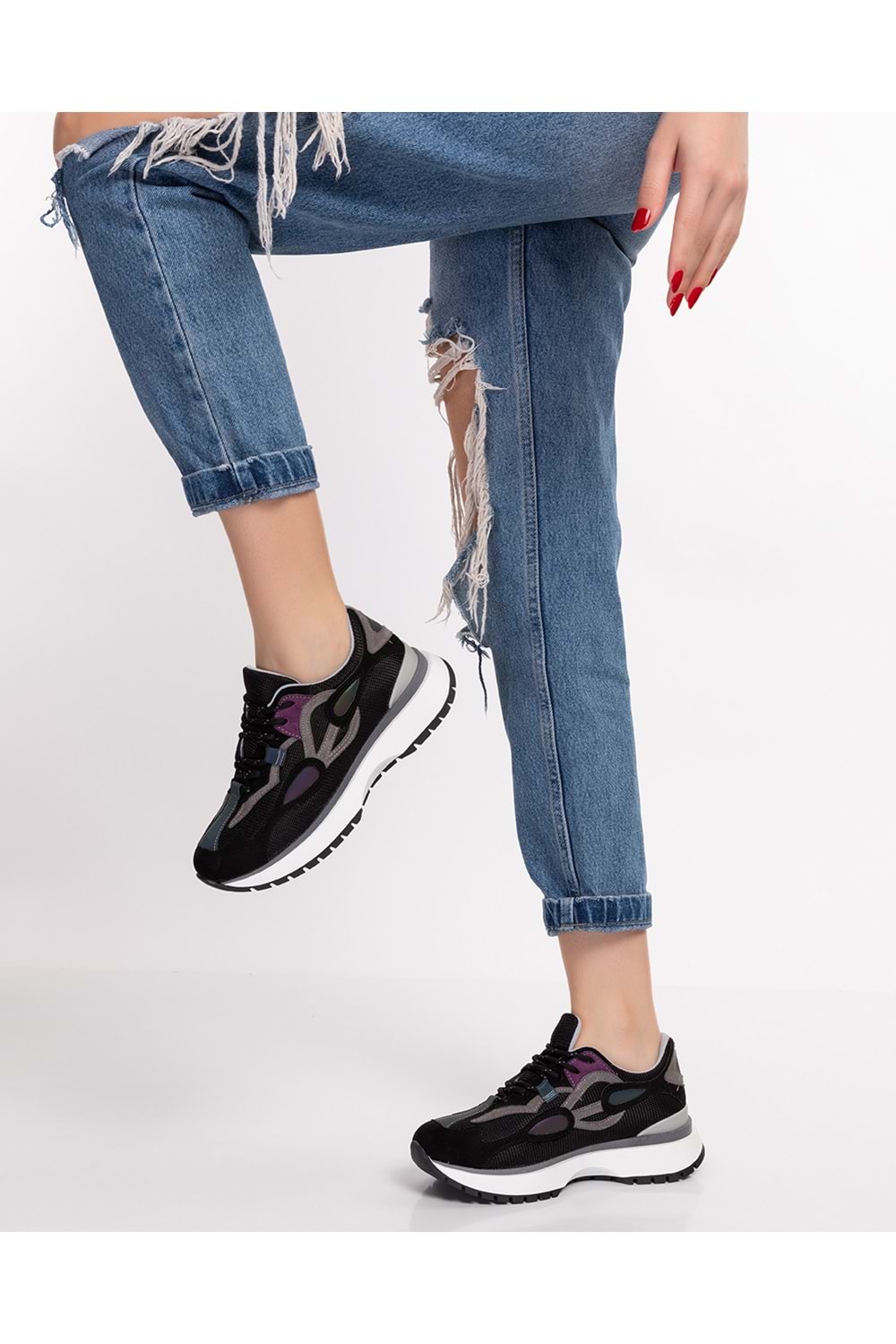 Gondol Sneakers Renkli Günlük Spor Ayakkabı mrs.6633 - Siyah - 35