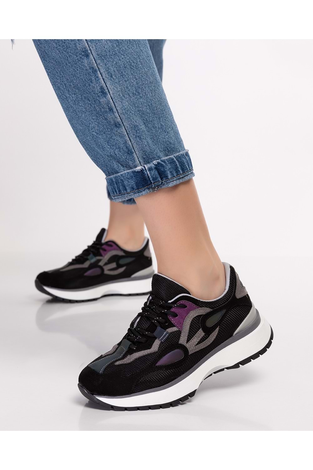 Gondol Sneakers Renkli Günlük Spor Ayakkabı mrs.6633 - Siyah - 35