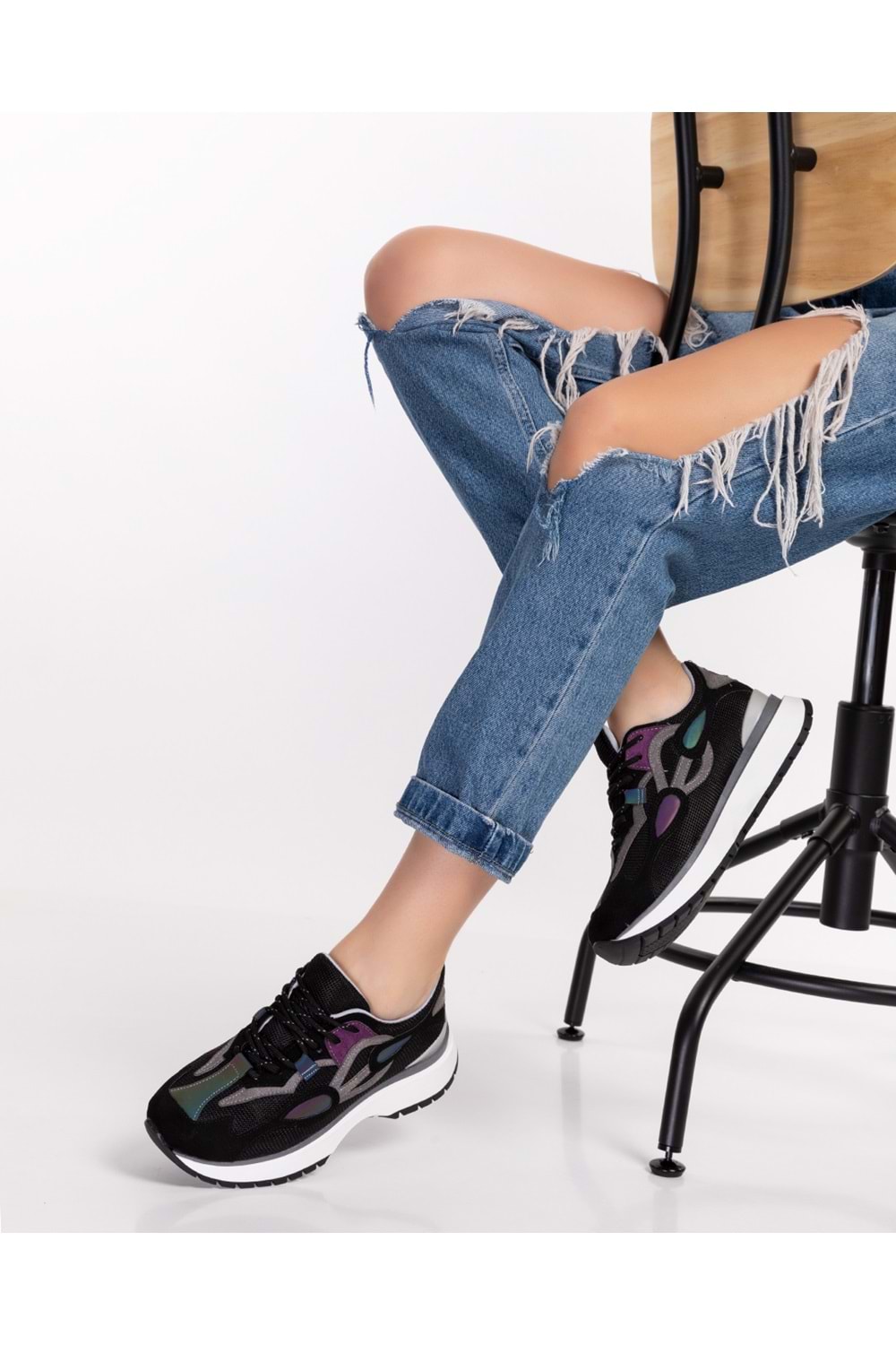 Gondol Sneakers Renkli Günlük Spor Ayakkabı mrs.6633 - Siyah - 35