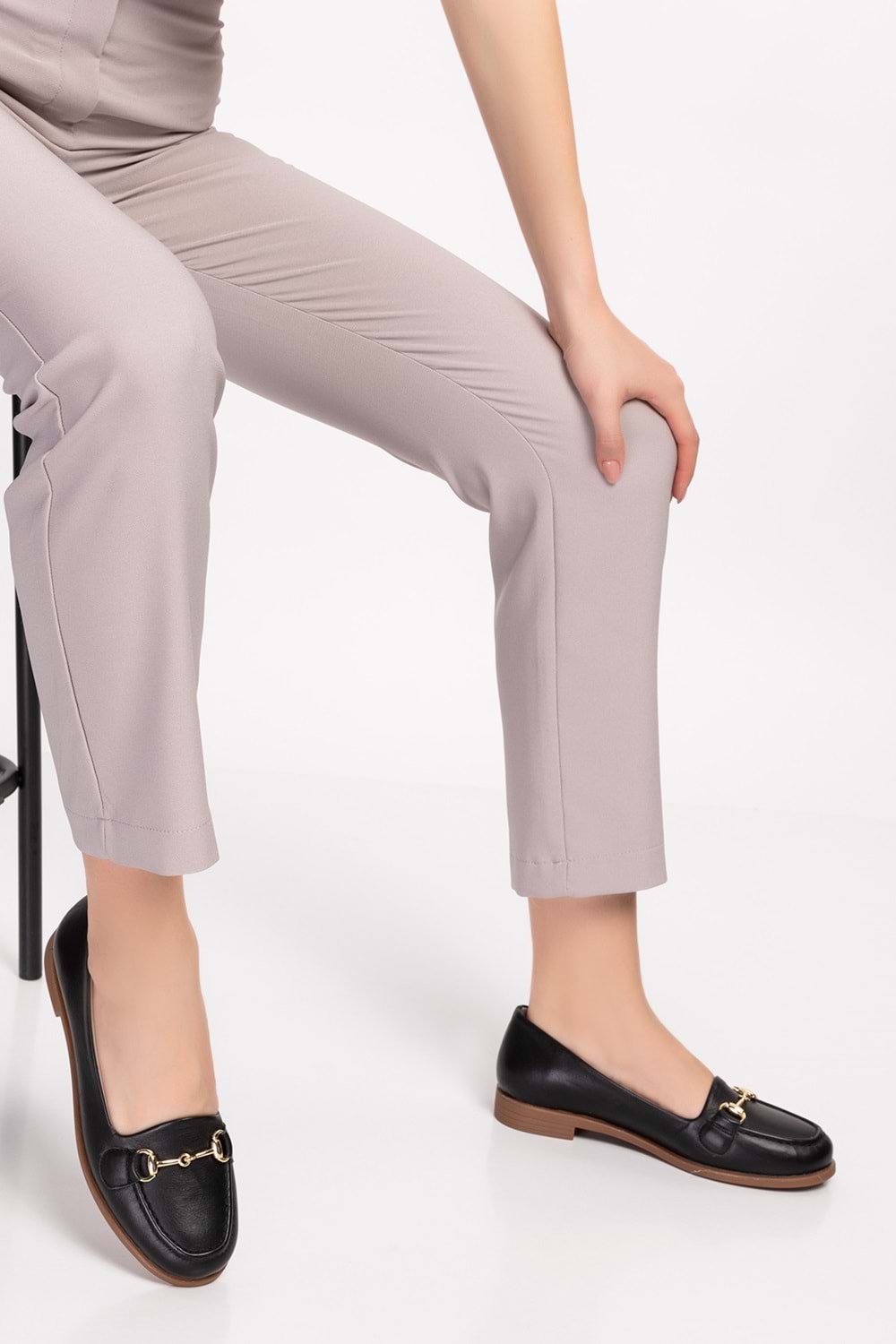 Gondol Hakiki Deri Kadın Günlük Loafer vdt.851 - Siyah - 35