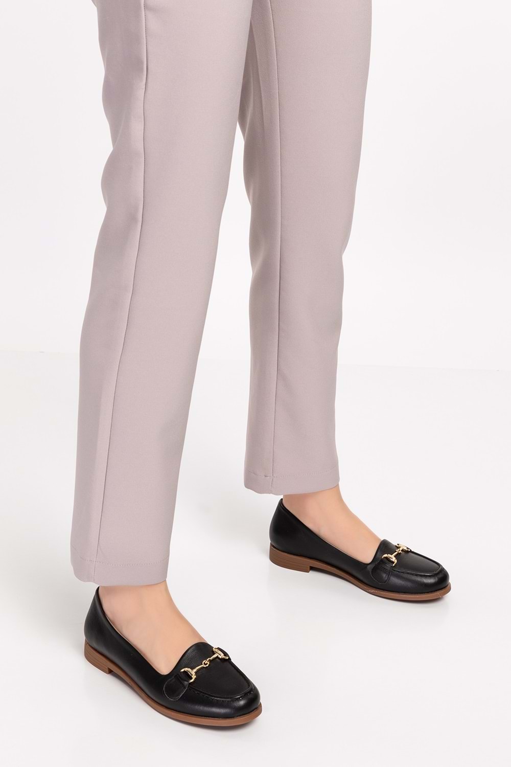 Gondol Hakiki Deri Kadın Günlük Loafer vdt.851 - Siyah - 35