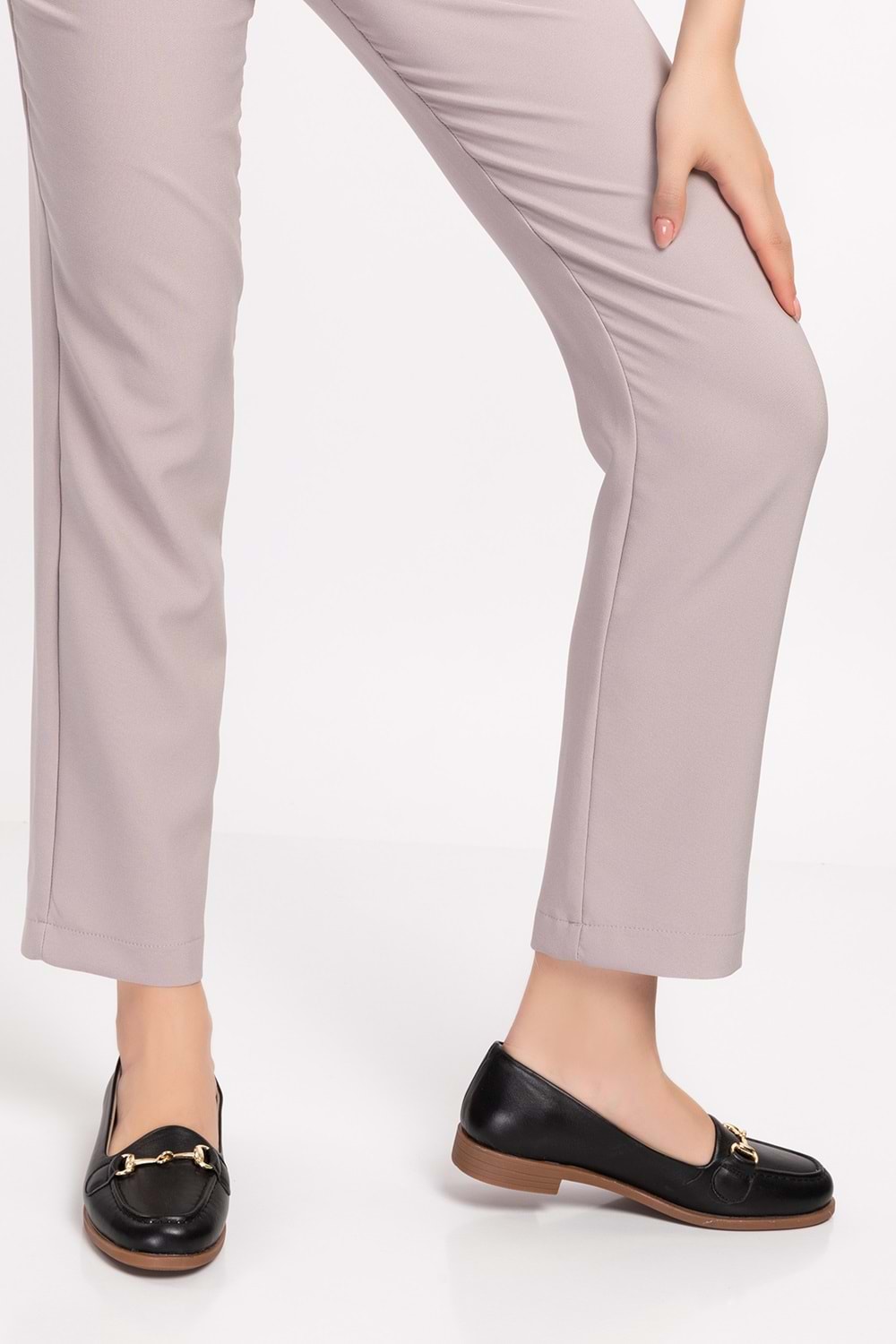 Gondol Hakiki Deri Kadın Günlük Loafer vdt.851 - Siyah - 35