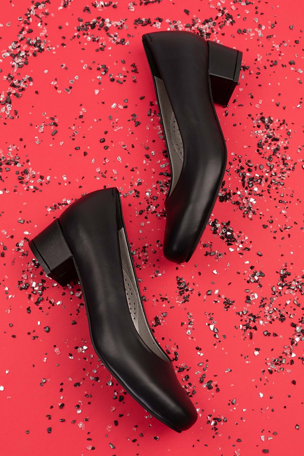 Gondol Kadın Hakiki Deri Rahat Topuklu Hostes Ayakkabı şhn.0242 - Siyah - 34