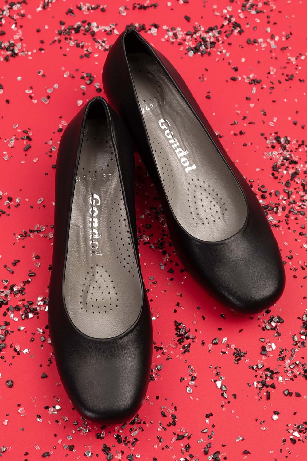 Gondol Kadın Hakiki Deri Rahat Topuklu Hostes Ayakkabı şhn.0242 - Siyah - 34