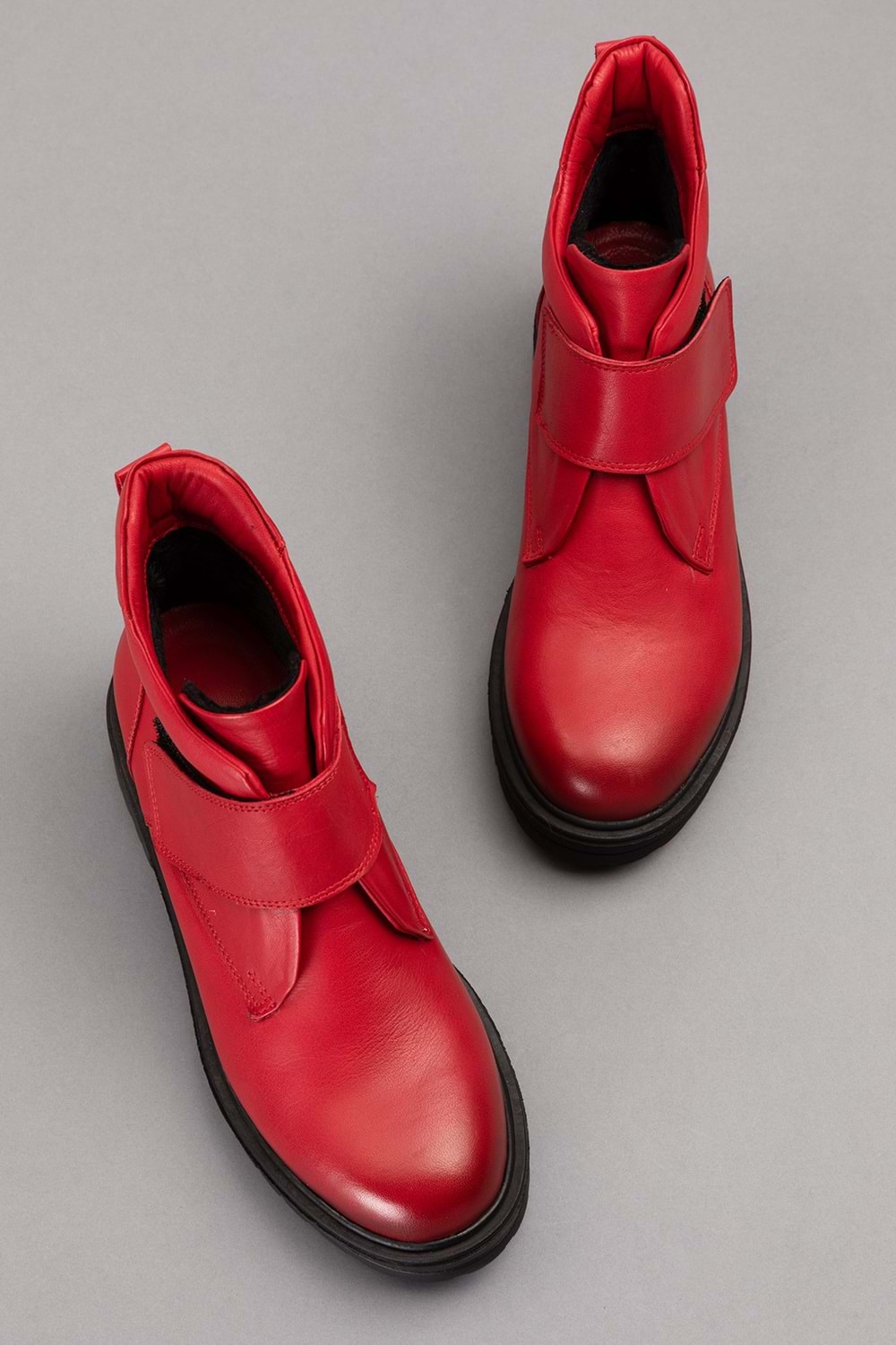 Gondol Kadın Hakiki Deri Kolay Giyim Anne Botu anl.2722 - kırmızı - 41