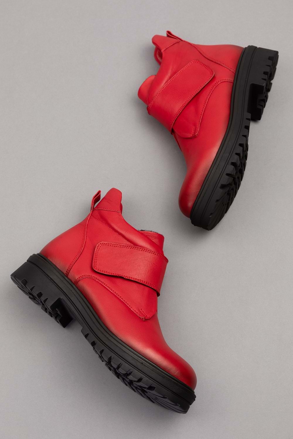 Gondol Kadın Hakiki Deri Kolay Giyim Anne Botu anl.2722 - kırmızı - 41