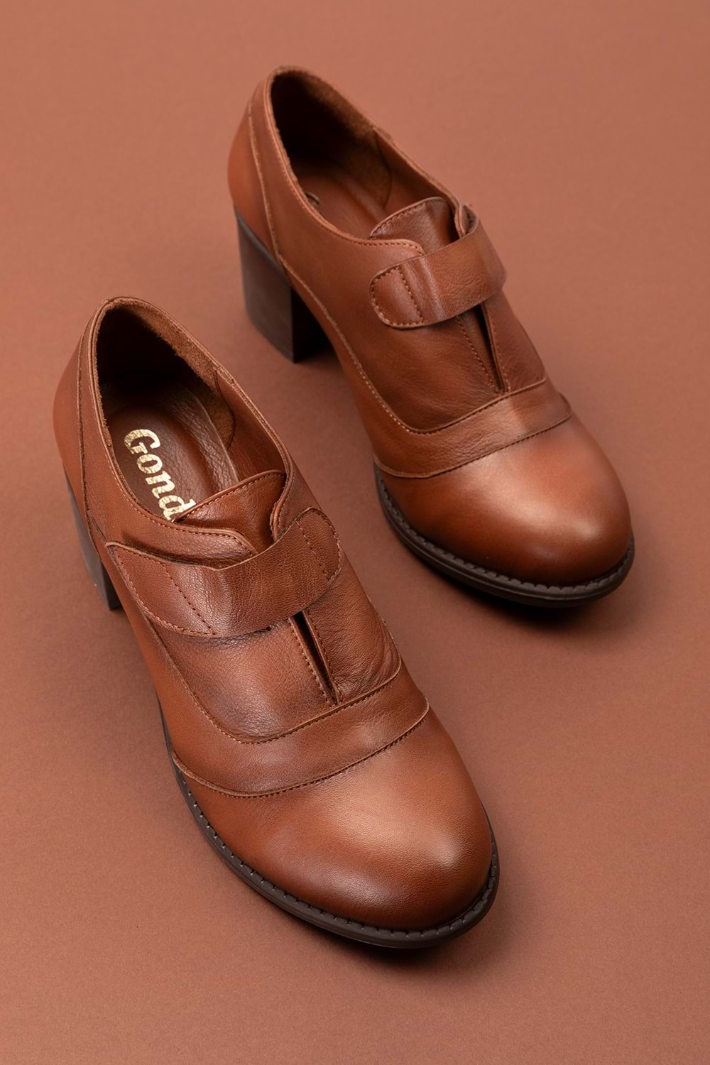 Gondol Kadın Hakiki Deri Rahat Topuklu Ayakkabı anl.7092 - Taba - 40