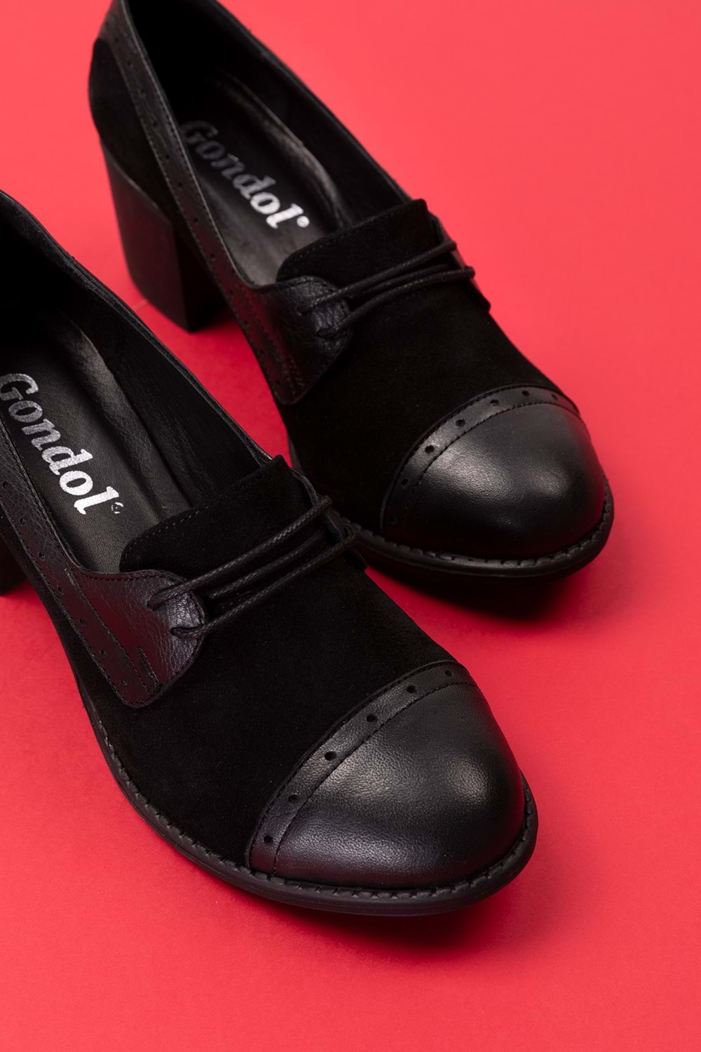 Gondol Kadın Hakiki Deri Rahat Topuklu Ayakkabı anl.7078 - Siyah - 36